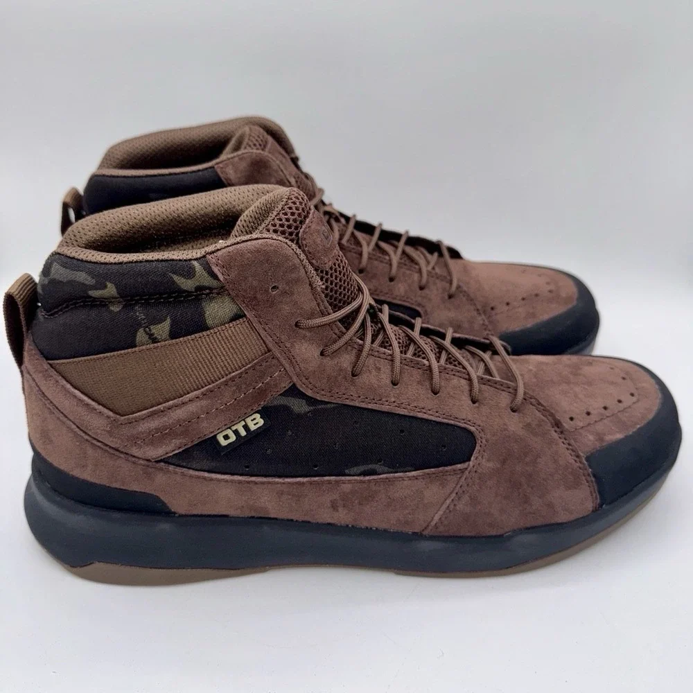 OTB T-Kool Mid Boots‎ Men's Size 14 Brown Waterproof Leather Camo Tactical